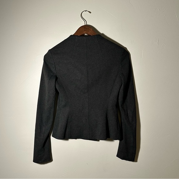 Theory Charcoal Gray Textured Zip-Up Blazer Jacket - Size S - Picture 4 of 5